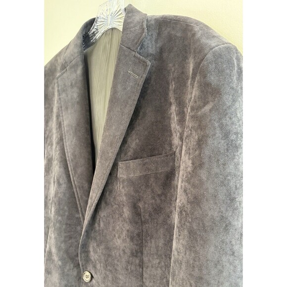 Ralph Ralph Lauren Men’s Blazer Jacket 41L Gray Velvet Look 2 Button Dillard’s - Picture 8 of 13
